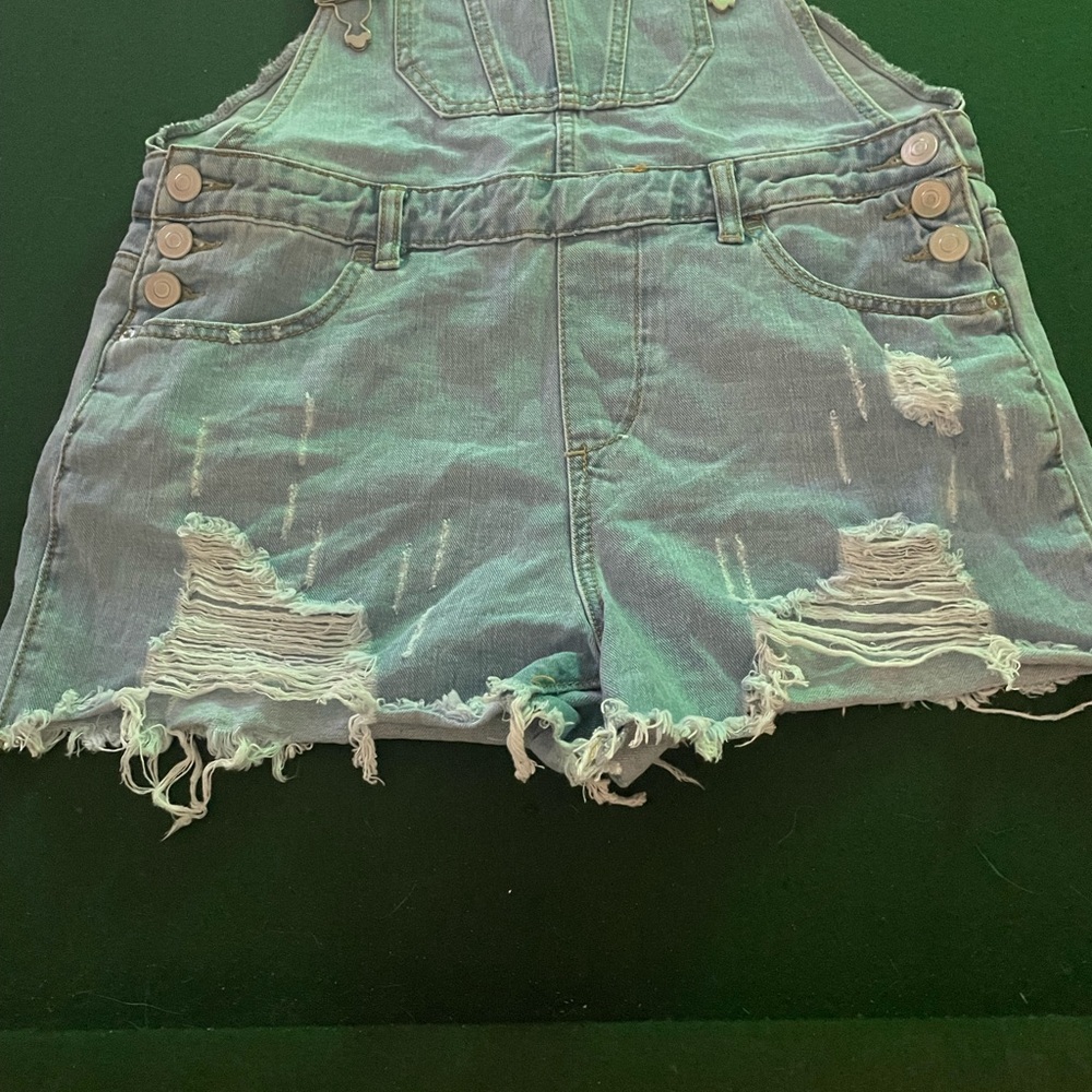 Distressed Overall Shorts - Picture 2 of 8